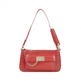 Bolsa Baguette Look Animal Skin color Rojo