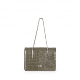 Bolsa Briefcase Look Animal Skin color Verde Olivo