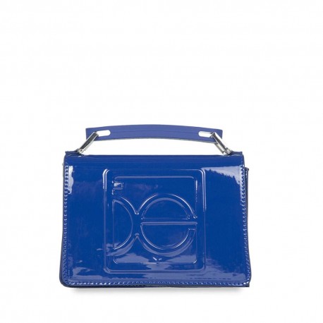 Bolsa Briefcase Mediana Charol Asa de Webbing color Azul Eléctrico