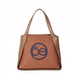 Bolsa Tote Textil Monograma Bordado color Tan