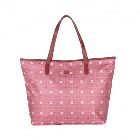 Bolsa Tote Textil Ultra Ligera Monograma Estampado color Rojo Tinto