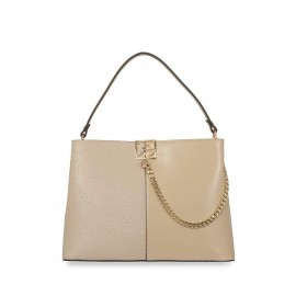 Bolso Tote Embozado de Monograma color Beige