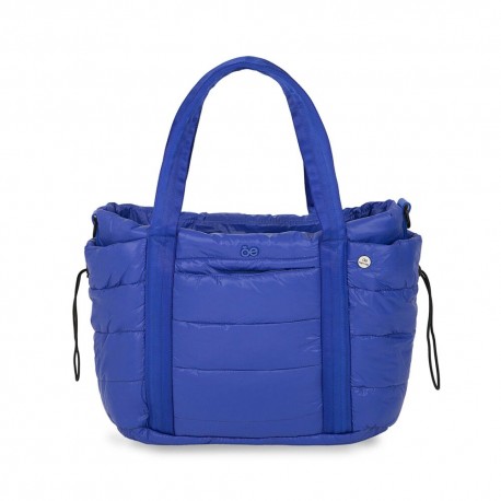 Pañalera Tote en Nylon Acolchado color Azul Eléctrico