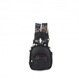 Mochila Cloe Mini 2-en-1 Charm al Contraste color Negro