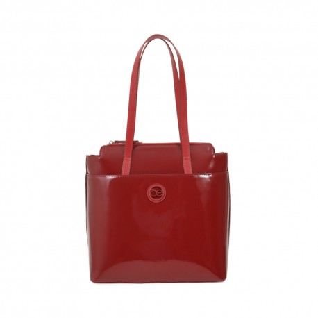 Bolsa Tote Charol Atemporal color Rojo Tinto