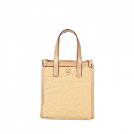 Bolsa Tote Chica Textura Alto Relieve color Camel