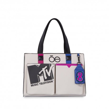 Bolsa Tote Grande MTV x Oe color Beige