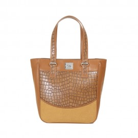 Bolsa Tote Look Animal Skin color Camel