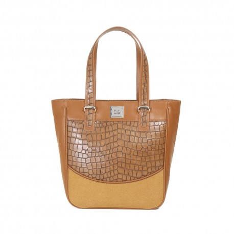 Bolsa Tote Look Animal Skin color Camel