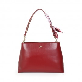 Bolsa Tote Look Glossy con Mascada color Rojo