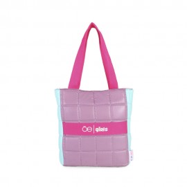 Bolsa Tote Para Niña Acolchada a Cuadros color Lila