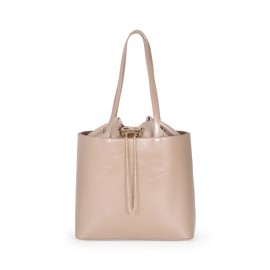 Bolsa Tote Look Glossy Jareta color Nude