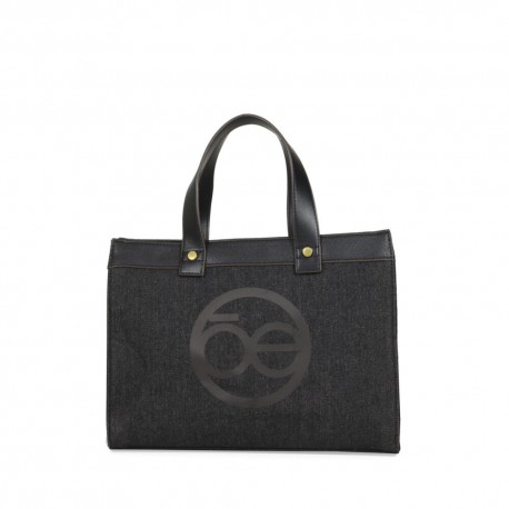 Bolsa Tote Mediana Textil Monograma Estampado color Negro