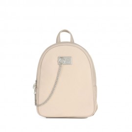 Mochila Textil Detalle Cadena color Beige