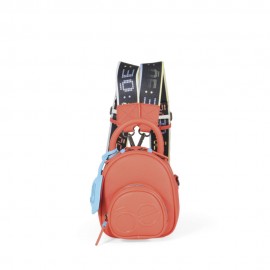 Mochila Cloe Mini 2-en-1 Charm al Contraste color Coral