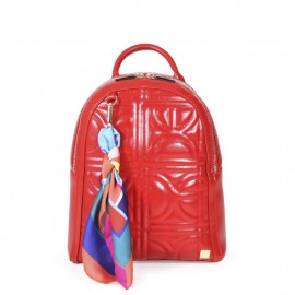 Mochila Look Glossy con Mascada color Rojo