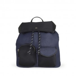 Mochila Material Denim con Monedero color Negro